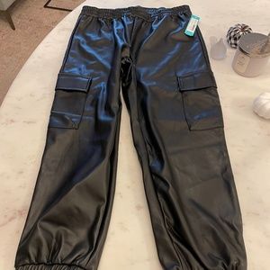 Vera Moda Black Vegan Leather Pants Size Petite XL